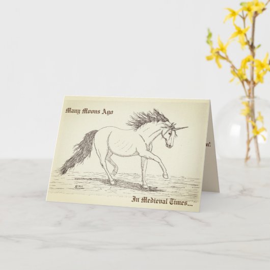 "Einhörner wurden überzeugt!" Karte (Gelbe Blume)