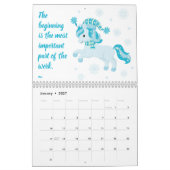 Einhörner & Zitate Niedlich farbig 2022 Kalender (Jan 2027)