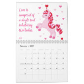 Einhörner & Zitate Niedlich farbig 2022 Kalender (Feb 2027)