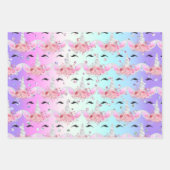 Einhornfacen und Glitzer-Umschlagpapier Geschenkpapier Set (Vorderseite)