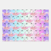 Einhornfacen und Glitzer-Umschlagpapier Geschenkpapier Set (Vorderseite 3)