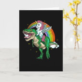 Einhornfahrten auf T-Rex Funny Kids Männer Geschen Karte (Gelbe Blume)