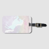 Einhornfantasy pink und lila gepäckanhänger (Vorderseite (Horizontal))