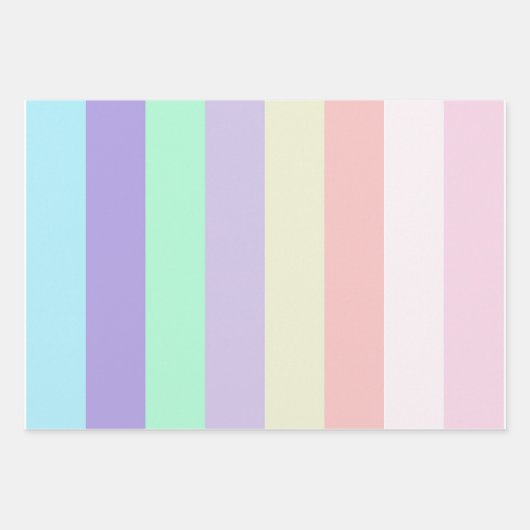 Einhornfarben Geschenkpapier Set (Vorderseite)