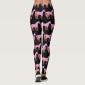 Einhornfarbene, lila Rosa Rosa Glitzer Glitzern Mu Leggings (Rückseite)