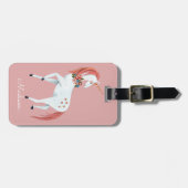 Einhornfarbene niedliche Rosa-Mädchen Gepäckanhänger (Vorderseite horizontal)