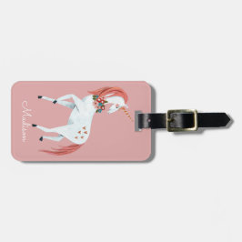 Einhornfarbene niedliche Rosa-Mädchen Gepäckanhänger