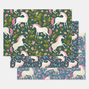 Einhornfolienblätter Geschenkpapier Set