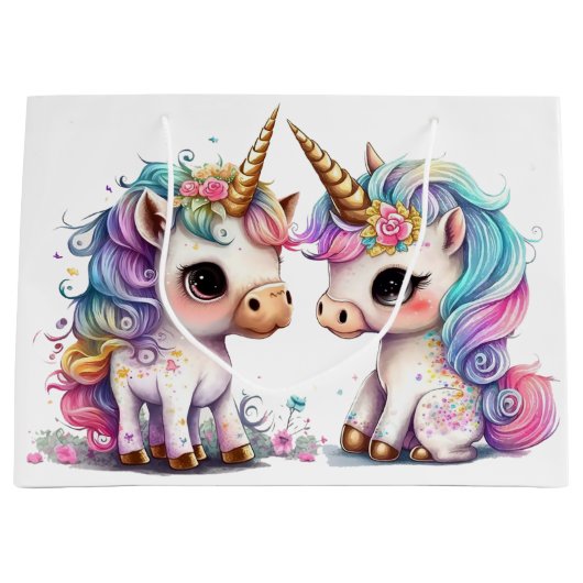 Einhornfreunde Große Geschenktüte (Vorderseite)