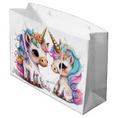 Einhornfreunde Große Geschenktüte (Rückseite Schrägansicht)