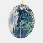 Einhorngartenverzierung Keramikornament (Rechts)