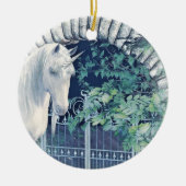 Einhorngartenverzierung Keramikornament (Vorne)