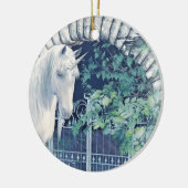 Einhorngartenverzierung Keramikornament (Links)