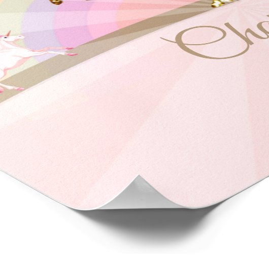 Einhorngebläse | Kinderdusche Poster (Ecke)