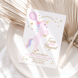 Einhorngeburt Einladung - VIER Mal MAGISCH