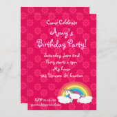 Einhorngeburtseinladung Einladung (Vorne/Hinten)