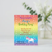 Einhorngeburtseinladung Einladung (Stehend Vorderseite)