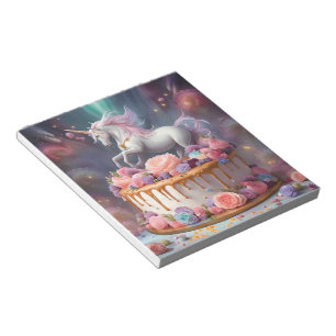 Einhorngeburtstag Cake Notepad Notizblock