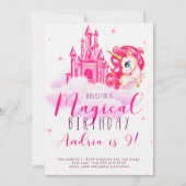 Einhorngeburtstag Einladung (Vorderseite)