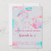 Einhorngeburtstag Einladung (Vorderseite)