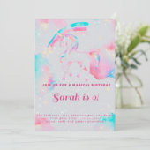 Einhorngeburtstag Einladung (Stehend Vorderseite)