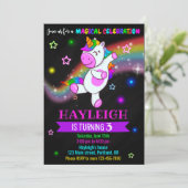 Einhorngeburtstag Einladung 1. magisches Party lad (Stehend Vorderseite)