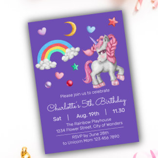 Einhorngeburtstag Einladung - Einhorn Party