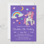 Einhorngeburtstag Einladung - Einhorn Party (Vorderseite)