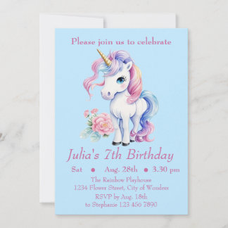 Einhorngeburtstag Einladung - Einhorn Party