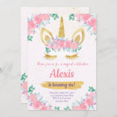 Einhorngeburtstag Einladung, Einhorn Party einlade Einladung (Vorne/Hinten)