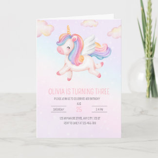 Einhorngeburtstag Einladung, Einhorn-Regenbogen-Pa Einladung
