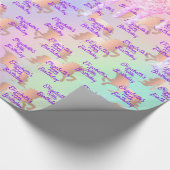Einhorngeburtstag rosa holografisch geschenkpapier (Ecke)