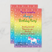 Einhorngeburtstagseinladung Einladung (Vorne/Hinten)
