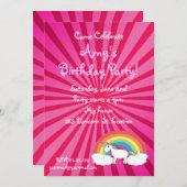 Einhorngeburtstagseinladung Einladung (Vorne/Hinten)