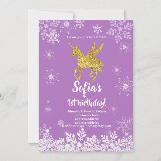 Einhorngeburtstagsfeier Einladung (Vorderseite)