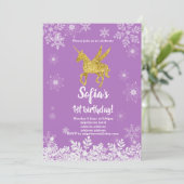 Einhorngeburtstagsfeier Einladung (Stehend Vorderseite)