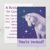 Einhorngeburtstagsfeier Einladung (Vorne/Hinten)