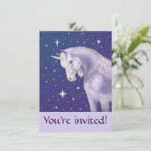 Einhorngeburtstagsfeier Einladung (Stehend Vorderseite)
