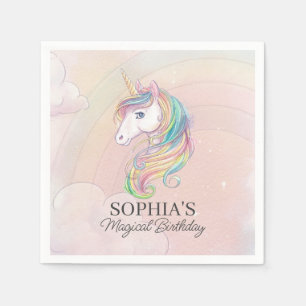 Einhorngeburtstagsfeier Regenbogendekor Party Serviette