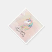 Einhorngeburtstagsfeier Regenbogendekor Party Serviette (Ecke)