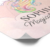 Einhorngeburtstagsfeier Regenbogenzeichen Party Poster (Ecke)