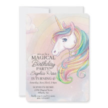 Einhorngeburtstagsfest Regenbogen Party einladen