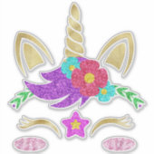 Einhorngesicht Aufkleber (Vorderseite)