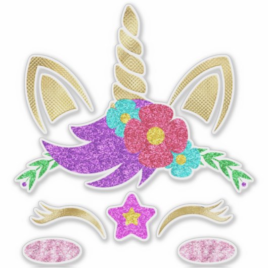 Einhorngesicht Aufkleber (Vorderseite)