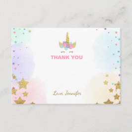 Einhorngesicht danken Ihnen, Rosa zu kardieren und Dankeskarte