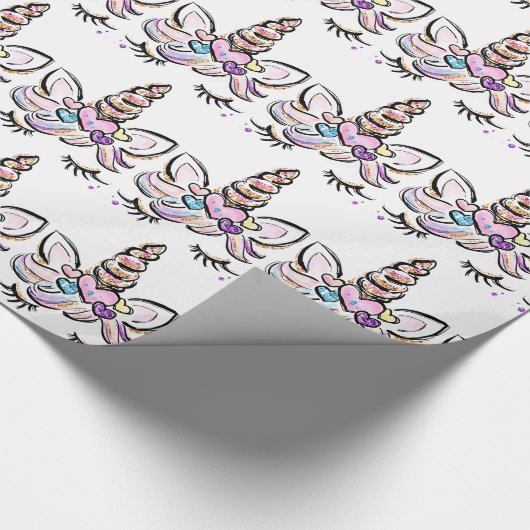 Einhorngesicht Geschenkpapier (Ecke)