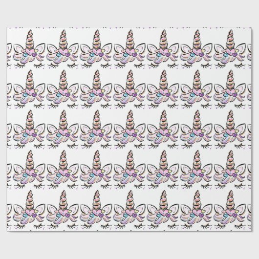 Einhorngesicht Geschenkpapier (Flach)