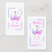 Einhorngesicht mit Glitzer-Sternen Visitenkarte (Vorne/Hinten)