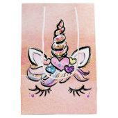 Einhorngesicht Mittlere Geschenktüte (Rückseite)