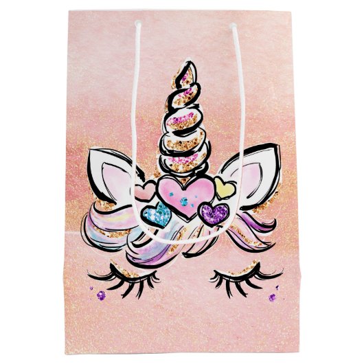 Einhorngesicht Mittlere Geschenktüte (Rückseite)